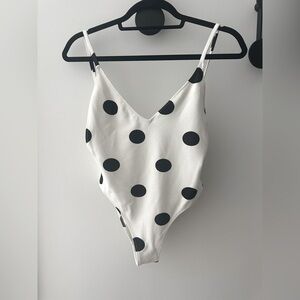 Polka Dot women’s One Piece Swimsuit - Black and White